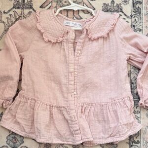 Zara Kids Light Pink Textured Blouse